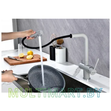 Смеситель Paulmark Serpentine Se213222-GRS (серый дым) картинка 4